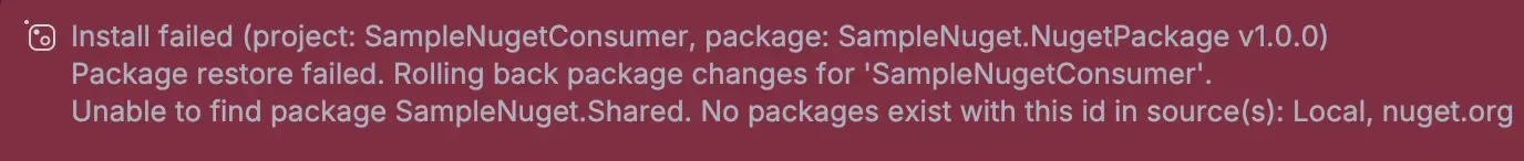 Missing dependency error